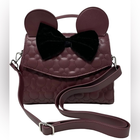 Loungefly Disney Minnie Mouse Quilted Crossbody Satchel Handbag Purse NWT - Picture 1 of 12